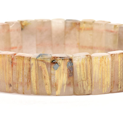 [鑑別付]ゴールドルチルクォーツ バングル 11mm幅 #RJ157