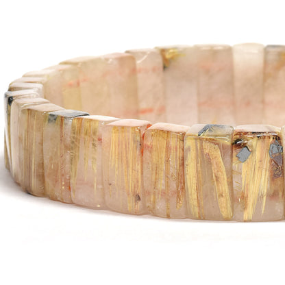 [鑑別付]ゴールドルチルクォーツ バングル 11mm幅 #RJ157