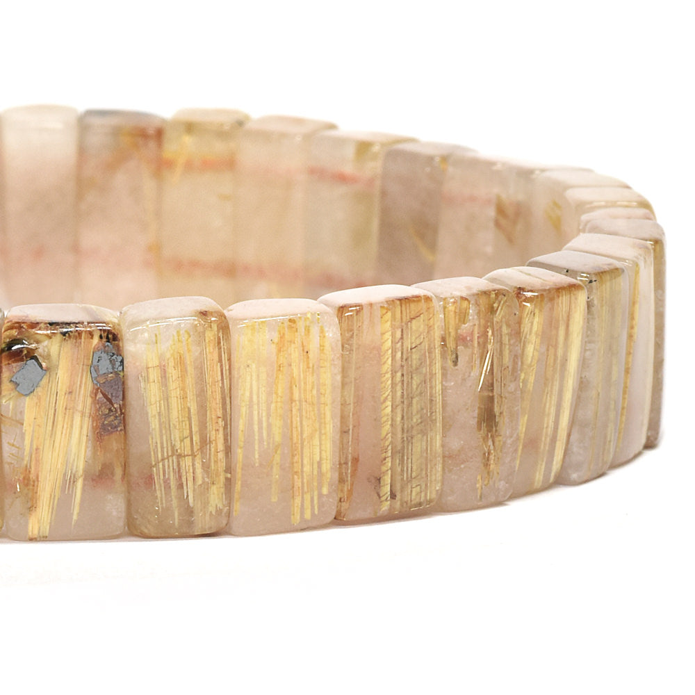 [鑑別付]ゴールドルチルクォーツ バングル 11mm幅 #RJ157