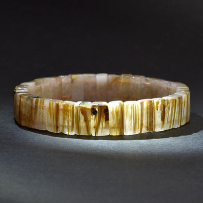 [鑑別付]ゴールドルチルクォーツ バングル 11mm幅 #RJ157