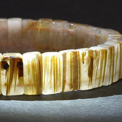 [鑑別付]ゴールドルチルクォーツ バングル 11mm幅 #RJ157