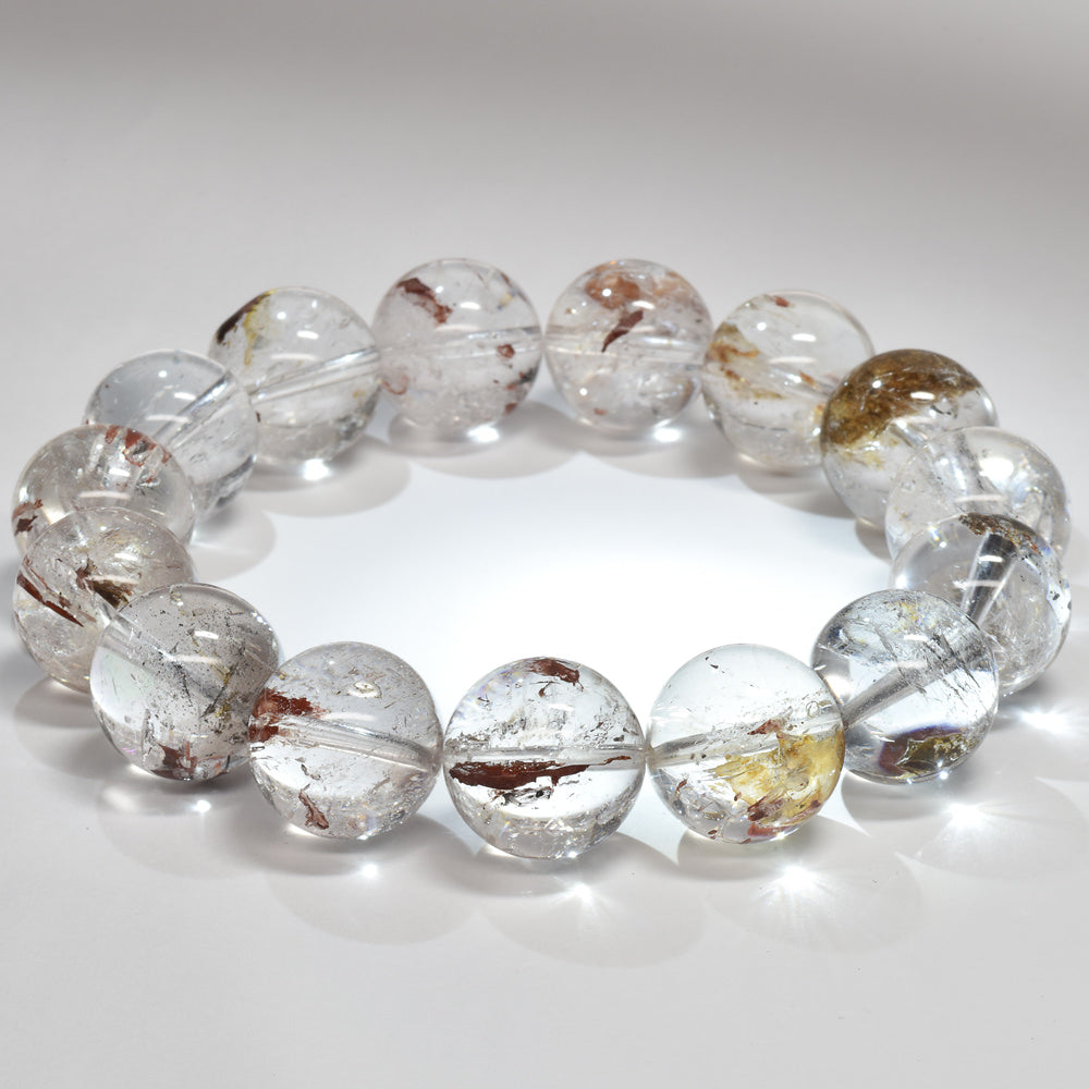 ライモナイトインエレスチャルクォーツ ブレスレット 15mm #RJ159