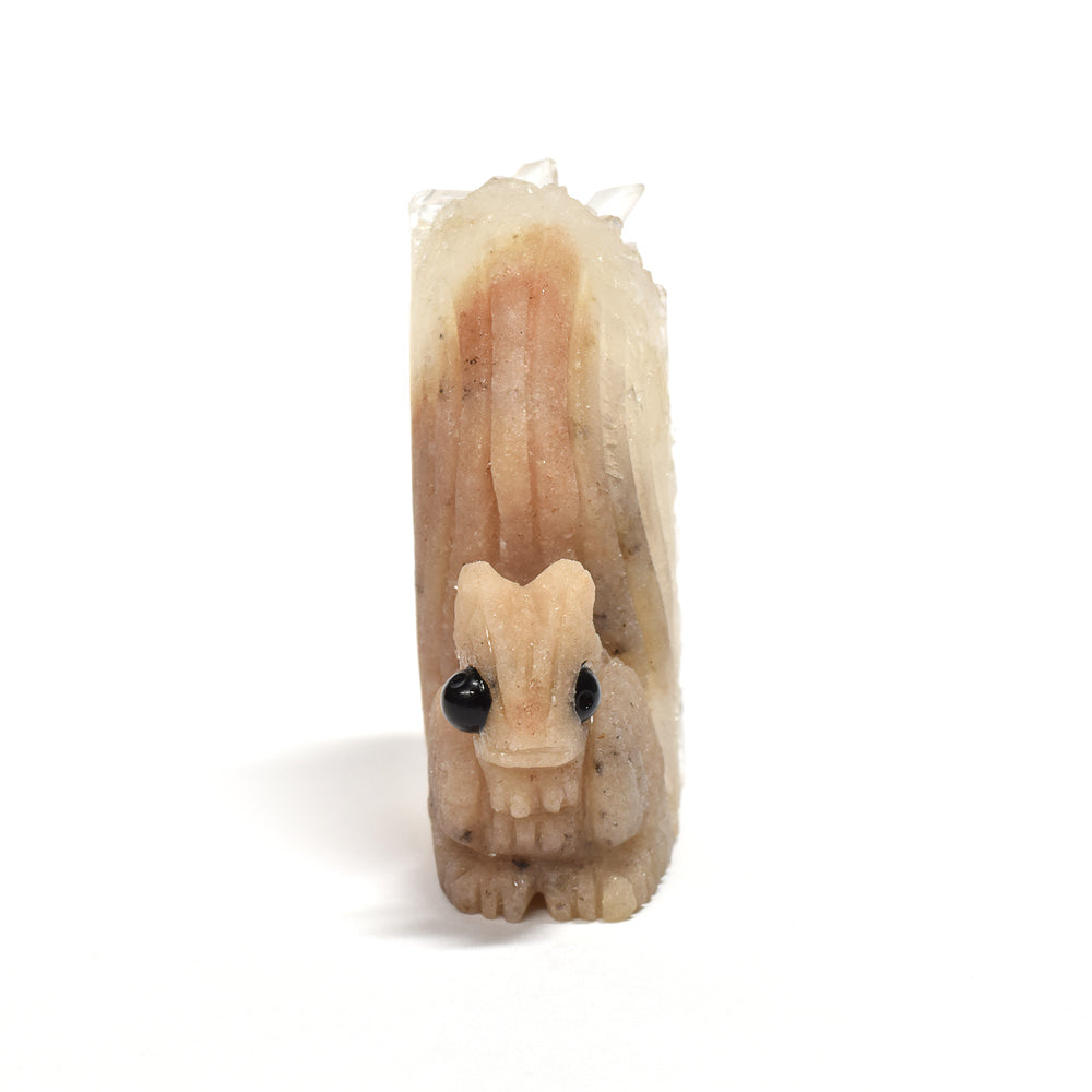 水晶クラスター リス 彫刻置物 39x44.3x15.7mm #RJ164