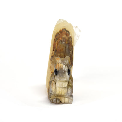 水晶クラスター リス 彫刻置物 38.8x51.2x13.8mm #RJ166