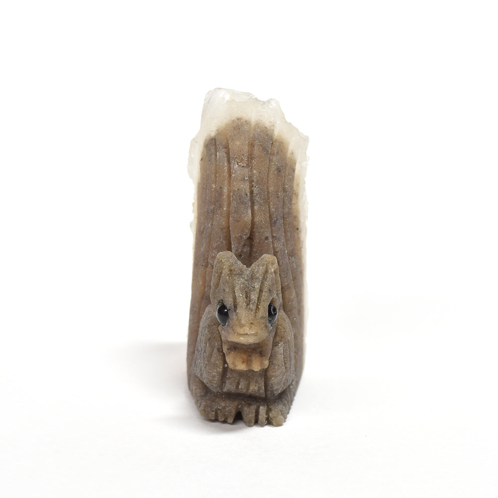 水晶クラスター リス 彫刻置物 48.9x39.2x16.2mm #RJ167