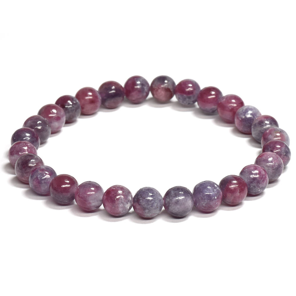 ピンクトルマリンレピドライトクォーツ ブレスレット 7.5-8mm #RJ188