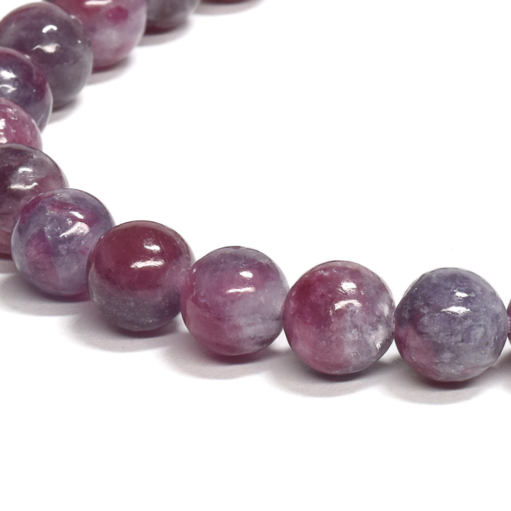 ピンクトルマリンレピドライトクォーツ ブレスレット 7.5-8mm #RJ188