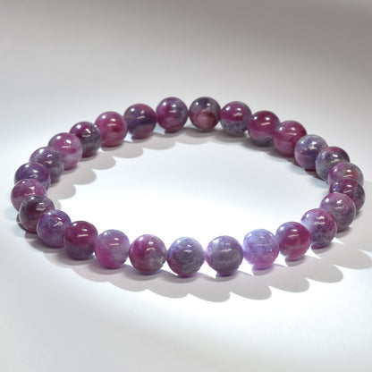 ピンクトルマリンレピドライトクォーツ ブレスレット 7.5-8mm #RJ188