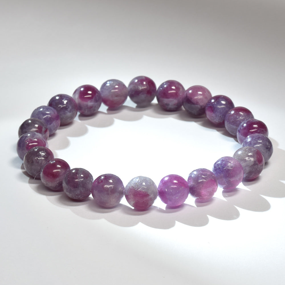 ピンクトルマリンレピドライトクォーツ ブレスレット 8.5mm #RJ190