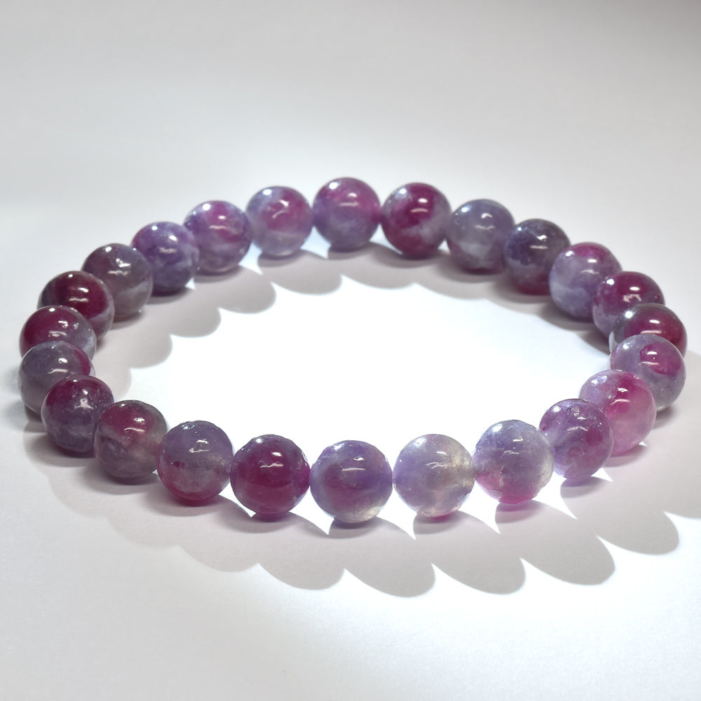 ピンクトルマリンレピドライトクォーツ ブレスレット 8.5mm #RJ191