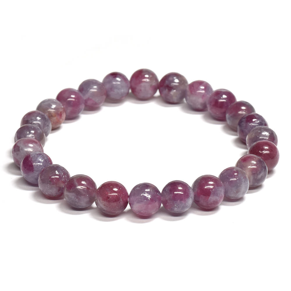ピンクトルマリンレピドライトクォーツ ブレスレット 8.5mm #RJ192