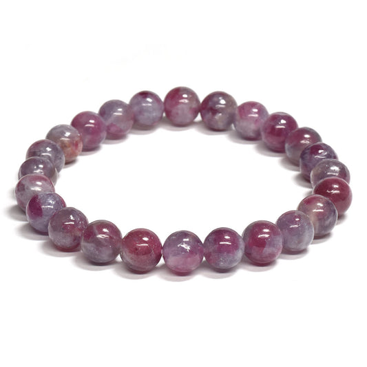 ピンクトルマリンレピドライトクォーツ ブレスレット 8.5mm #RJ192