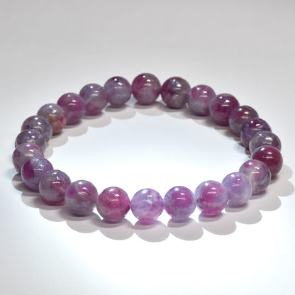 ピンクトルマリンレピドライトクォーツ ブレスレット 8.5mm #RJ192