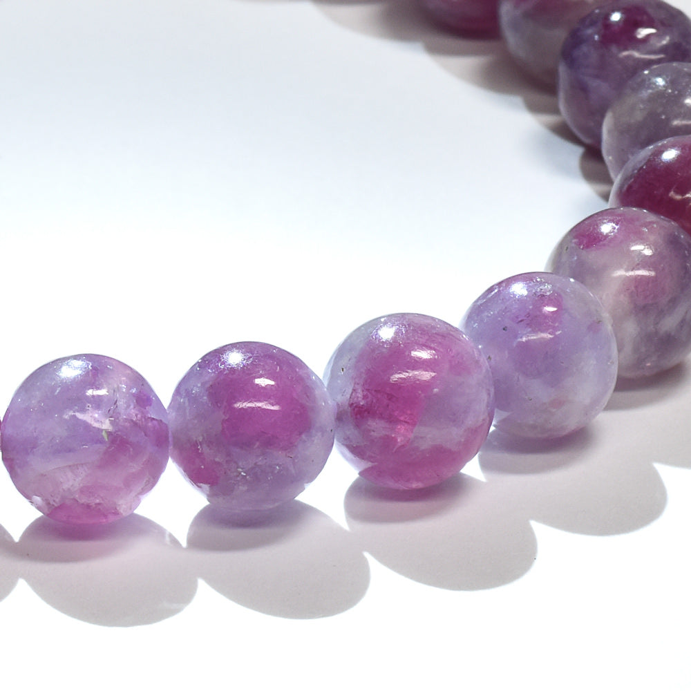 ピンクトルマリンレピドライトクォーツ ブレスレット 8.5mm #RJ192