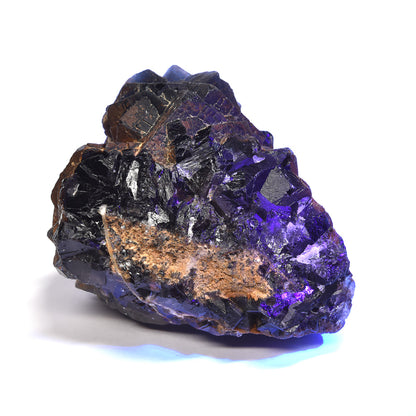 パキスタン産ブラックフローライト（赤色蛍光）原石 90x55x70mm #RJ197