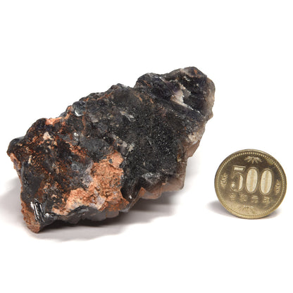 パキスタン産ブラックフローライト（赤色蛍光）原石 90x62x44mm #RJ198