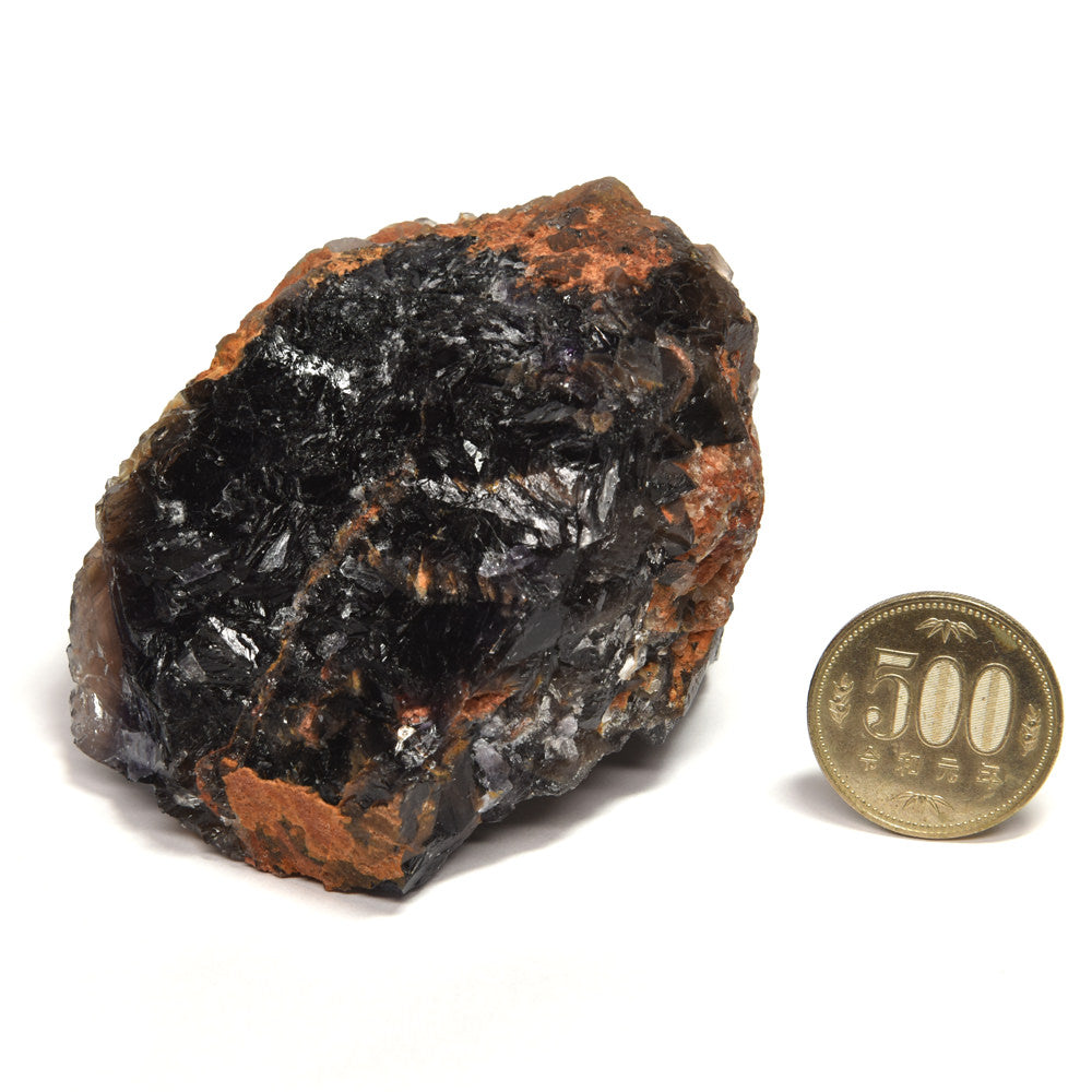 パキスタン産ブラックフローライト（赤色蛍光）原石 76x54x66mm #RJ199