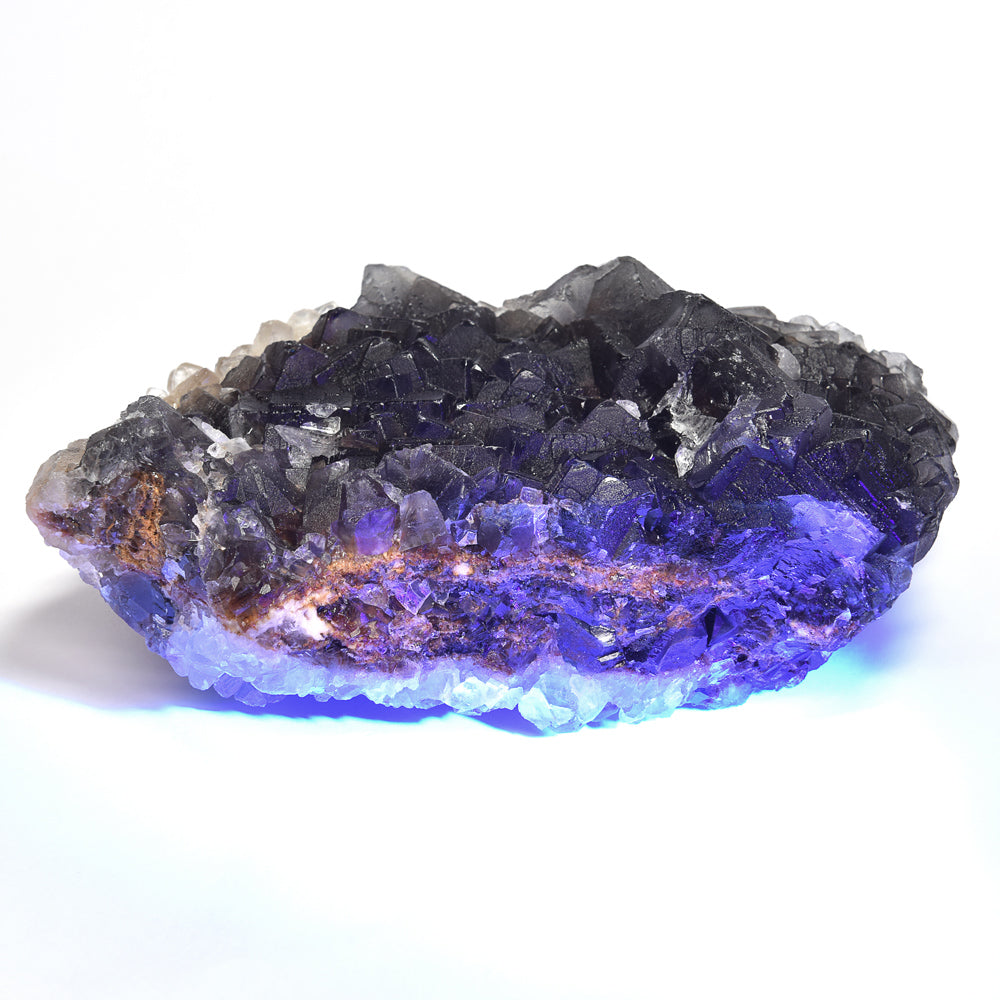 パキスタン産ブラックフローライト（赤色蛍光）原石 120x45x70mm #RJ200