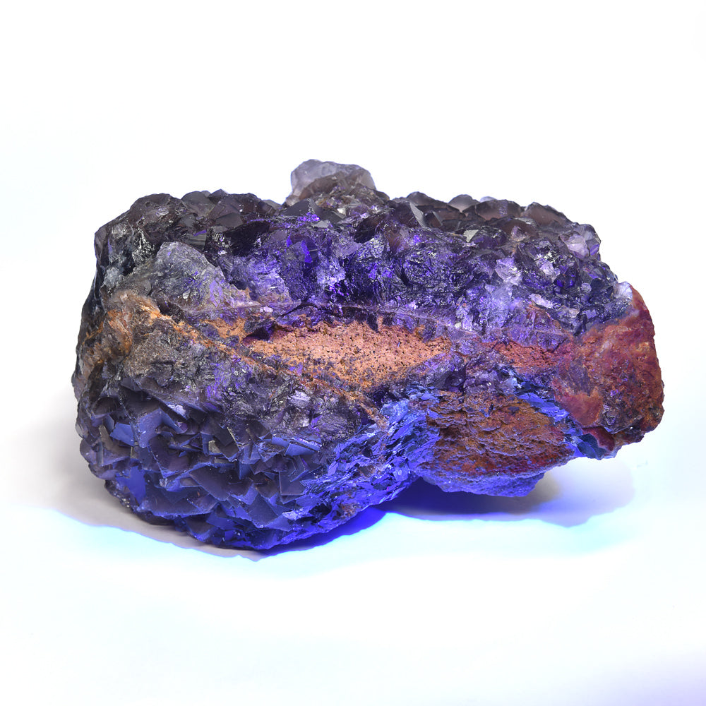 パキスタン産ブラックフローライト（赤色蛍光）原石 102x54x60mm #RJ201