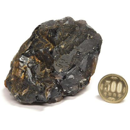 パキスタン産ブラックフローライト（赤色蛍光）原石 95x58x69mm #RJ202