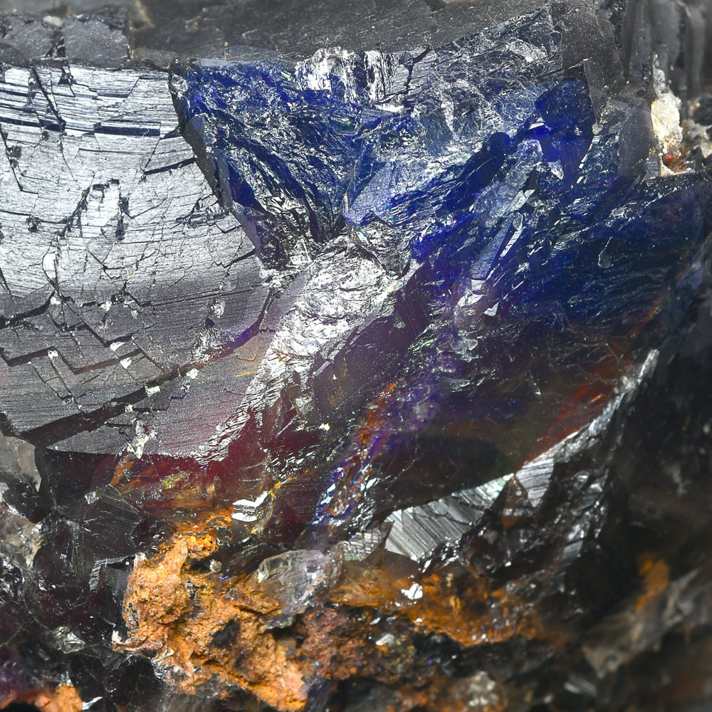 パキスタン産ブラックフローライト（赤色蛍光）原石 95x58x69mm #RJ202