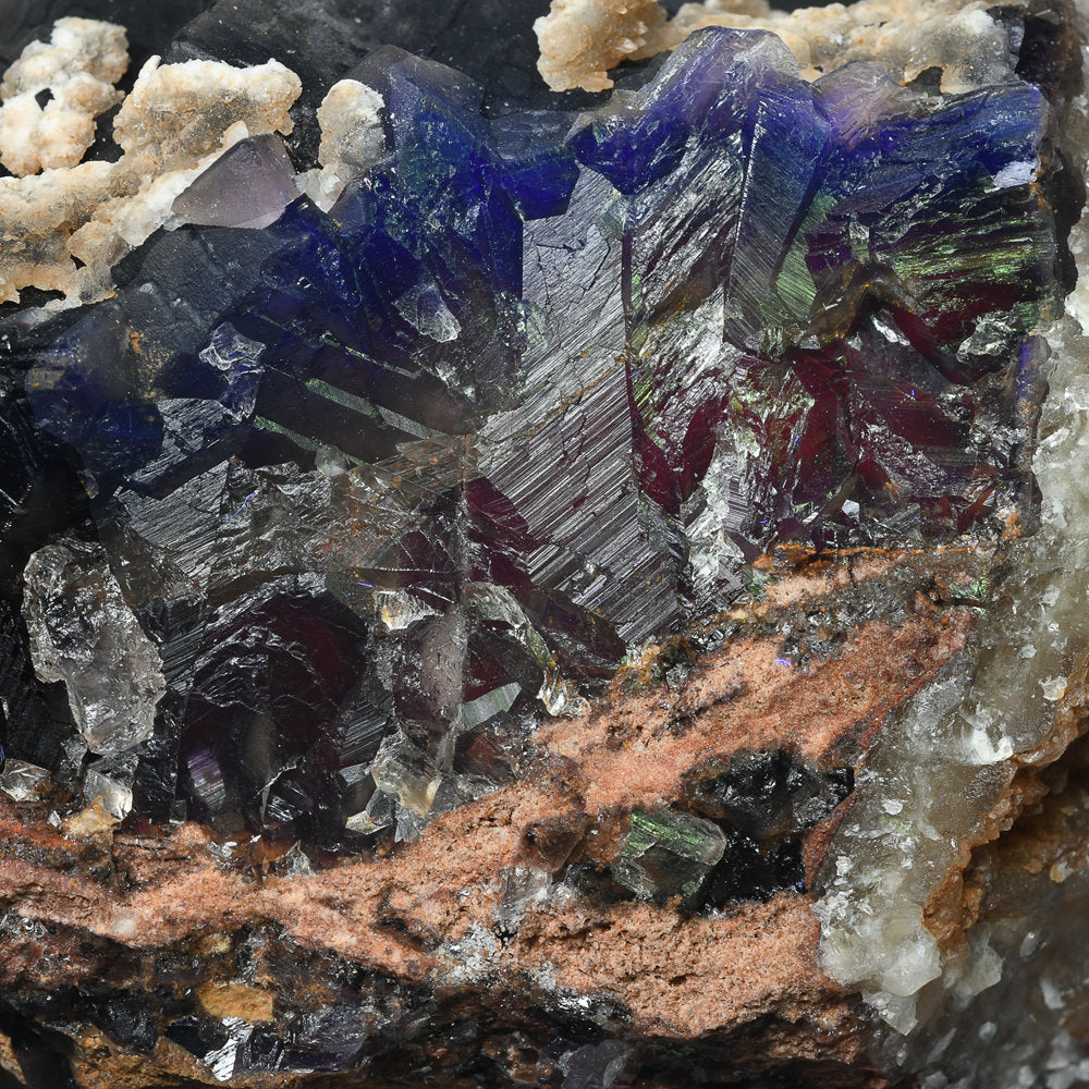 パキスタン産ブラックフローライト（赤色蛍光）原石 91x67x81mm #RJ203