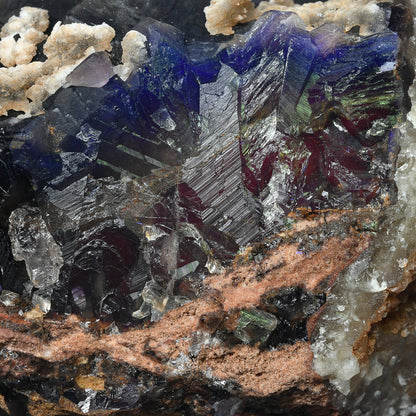 パキスタン産ブラックフローライト（赤色蛍光）原石 91x67x81mm #RJ203