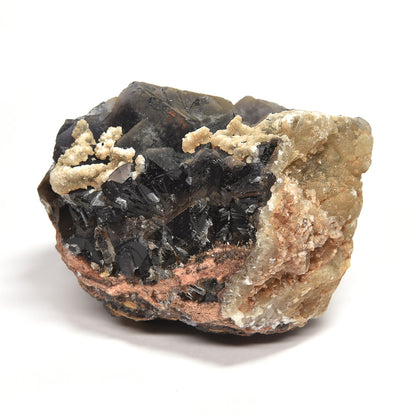 パキスタン産ブラックフローライト（赤色蛍光）原石 91x67x81mm #RJ203