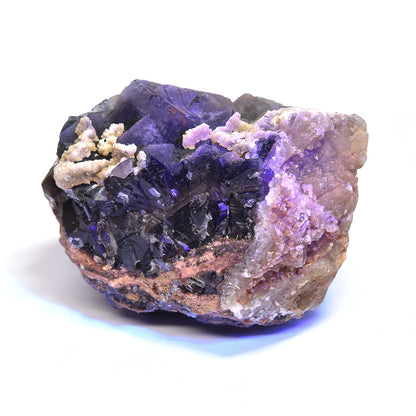 パキスタン産ブラックフローライト（赤色蛍光）原石 91x67x81mm #RJ203