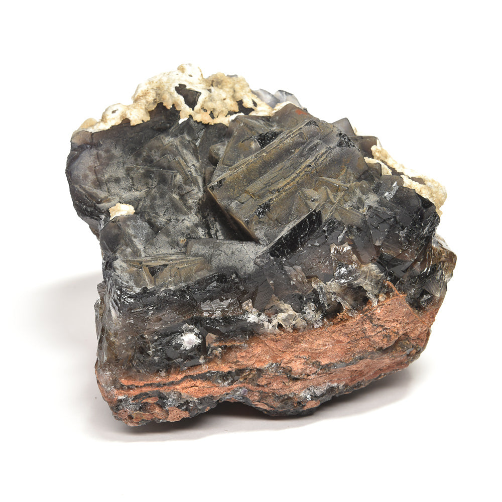 パキスタン産ブラックフローライト（赤色蛍光）原石 91x67x81mm #RJ203