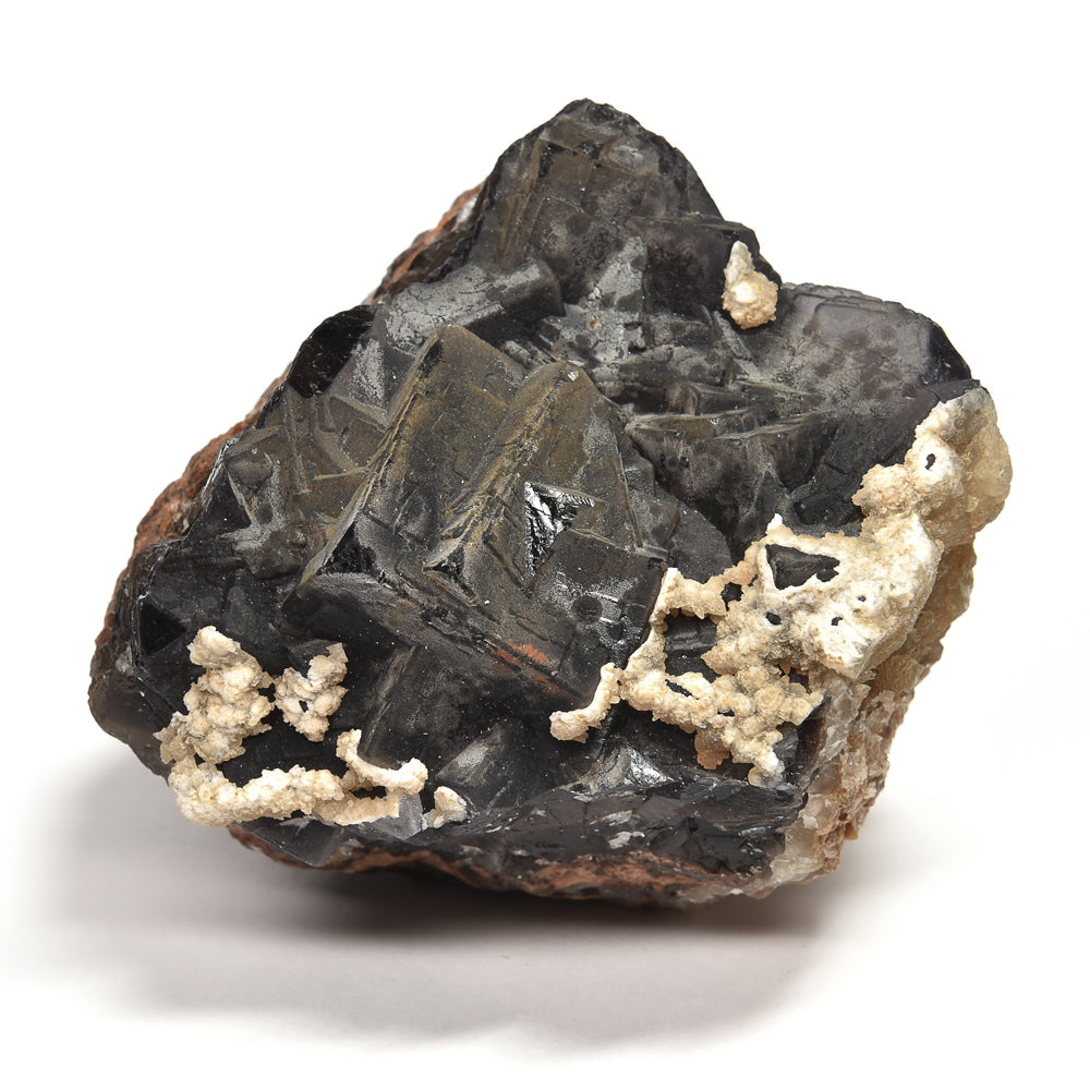 パキスタン産ブラックフローライト（赤色蛍光）原石 91x67x81mm #RJ203