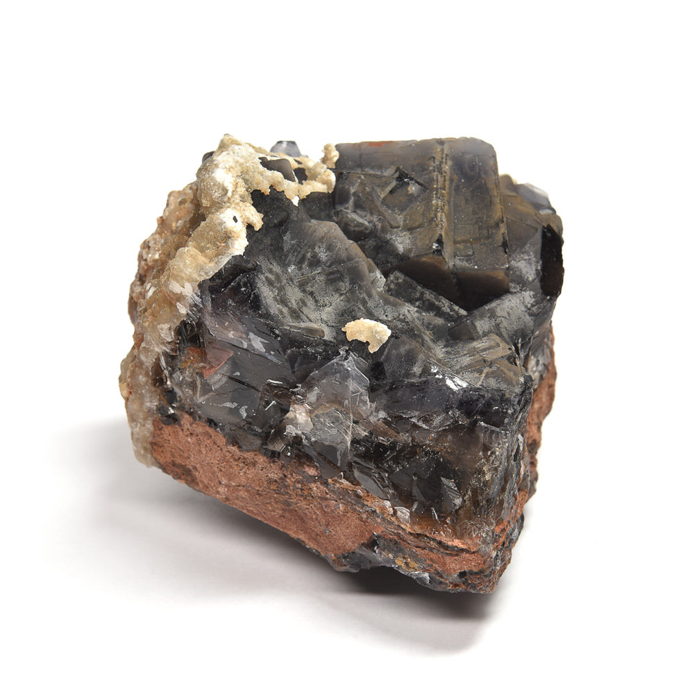 パキスタン産ブラックフローライト（赤色蛍光）原石 91x67x81mm #RJ203