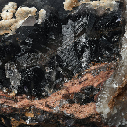 パキスタン産ブラックフローライト（赤色蛍光）原石 91x67x81mm #RJ203