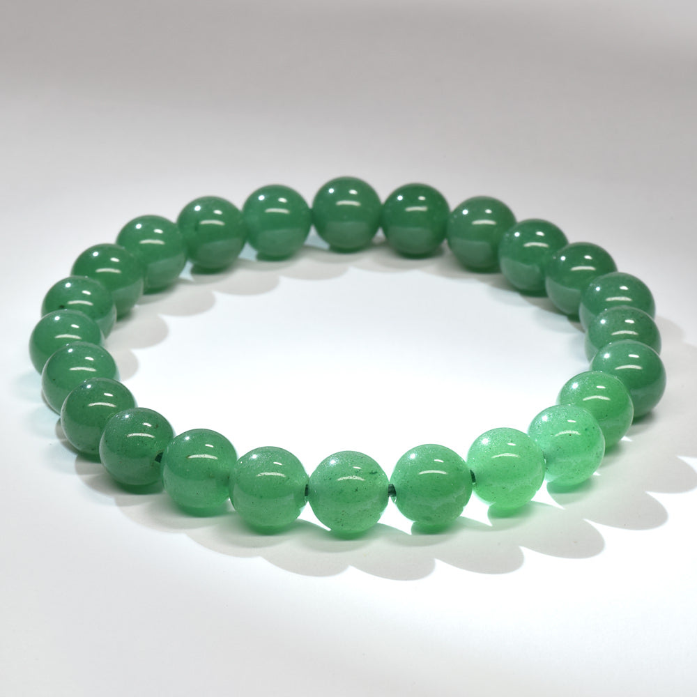 【山梨一級研磨士作】アベンチュリン ブレスレット 8mm (ストラップ・さざれ・桐箱付) #RJ213