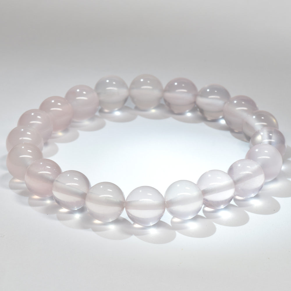 【山梨一級研磨士作】スターローズクォーツ ブレスレット 9.5-10mm (ストラップ・さざれ・桐箱付) #RJ214