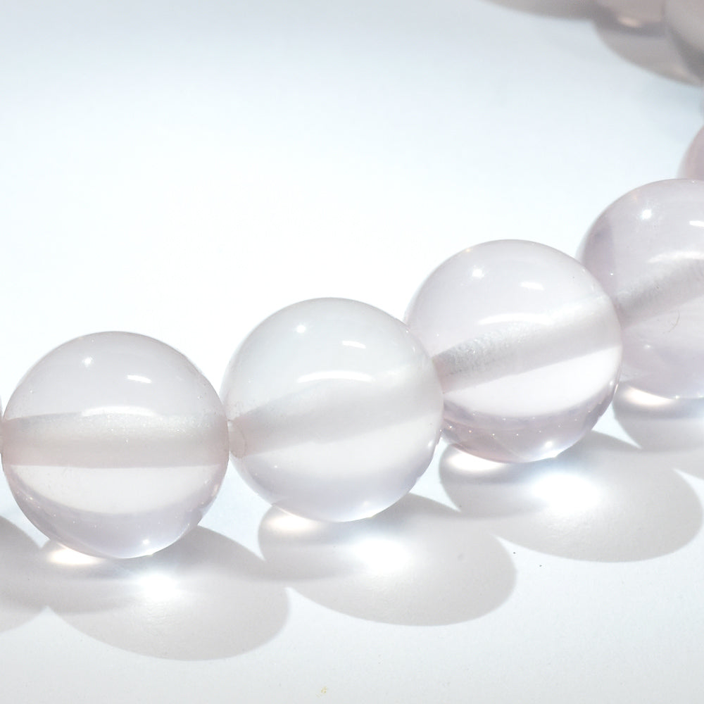 【山梨一級研磨士作】スターローズクォーツ ブレスレット 9.5-10mm (ストラップ・さざれ・桐箱付) #RJ214