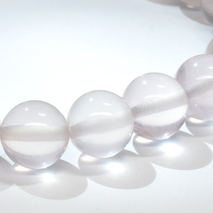 【山梨一級研磨士作】スターローズクォーツ ブレスレット 9.5-10mm (ストラップ・さざれ・桐箱付) #RJ214