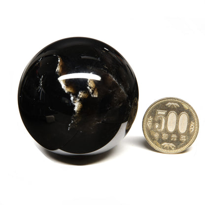 [鑑別付]モリオン 丸玉 55.5mm #RJ233