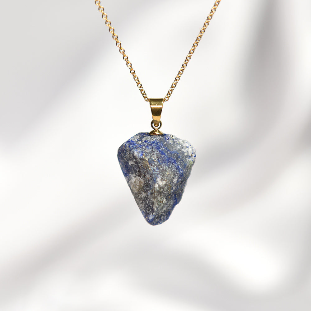 ラピスラズリ 原石ペンダントトップ 19.5x16.3x10mm #RJ280