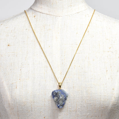 ラピスラズリ 原石ペンダントトップ 19.5x16.3x10mm #RJ280