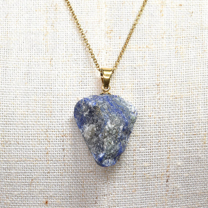 ラピスラズリ 原石ペンダントトップ 19.5x16.3x10mm #RJ280