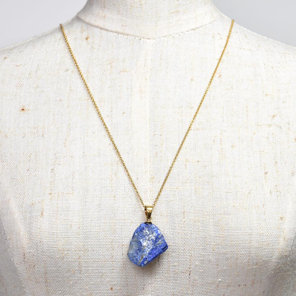 ラピスラズリ 原石ペンダントトップ 19.3x16.1x7.3mm #RJ281