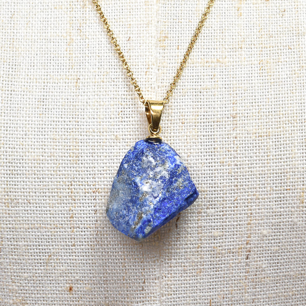 ラピスラズリ 原石ペンダントトップ 19.3x16.1x7.3mm #RJ281