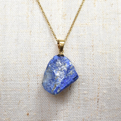 ラピスラズリ 原石ペンダントトップ 19.3x16.1x7.3mm #RJ281