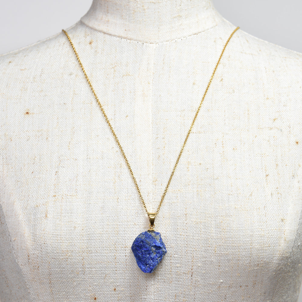 ラピスラズリ 原石ペンダントトップ 17.2x14.6x7.4mm #RJ282