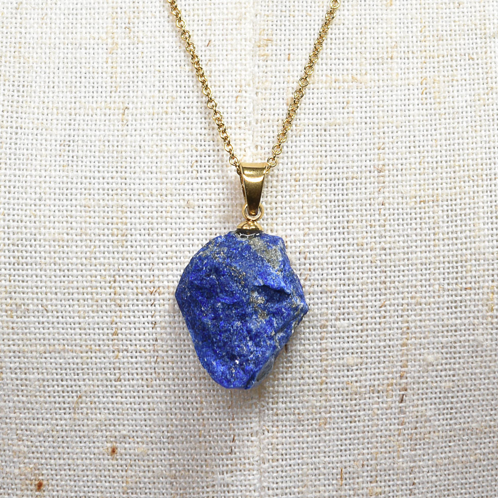 ラピスラズリ 原石ペンダントトップ 17.2x14.6x7.4mm #RJ282