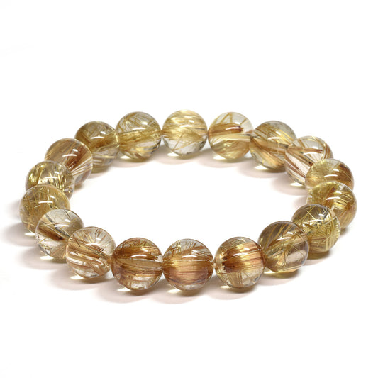 [高品質] タイチンルチルクォーツ ブレスレット 11-11.5mm #RJ502