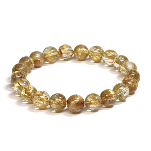 [高品質] タイチンルチルクォーツ ブレスレット 9mm #RJ504