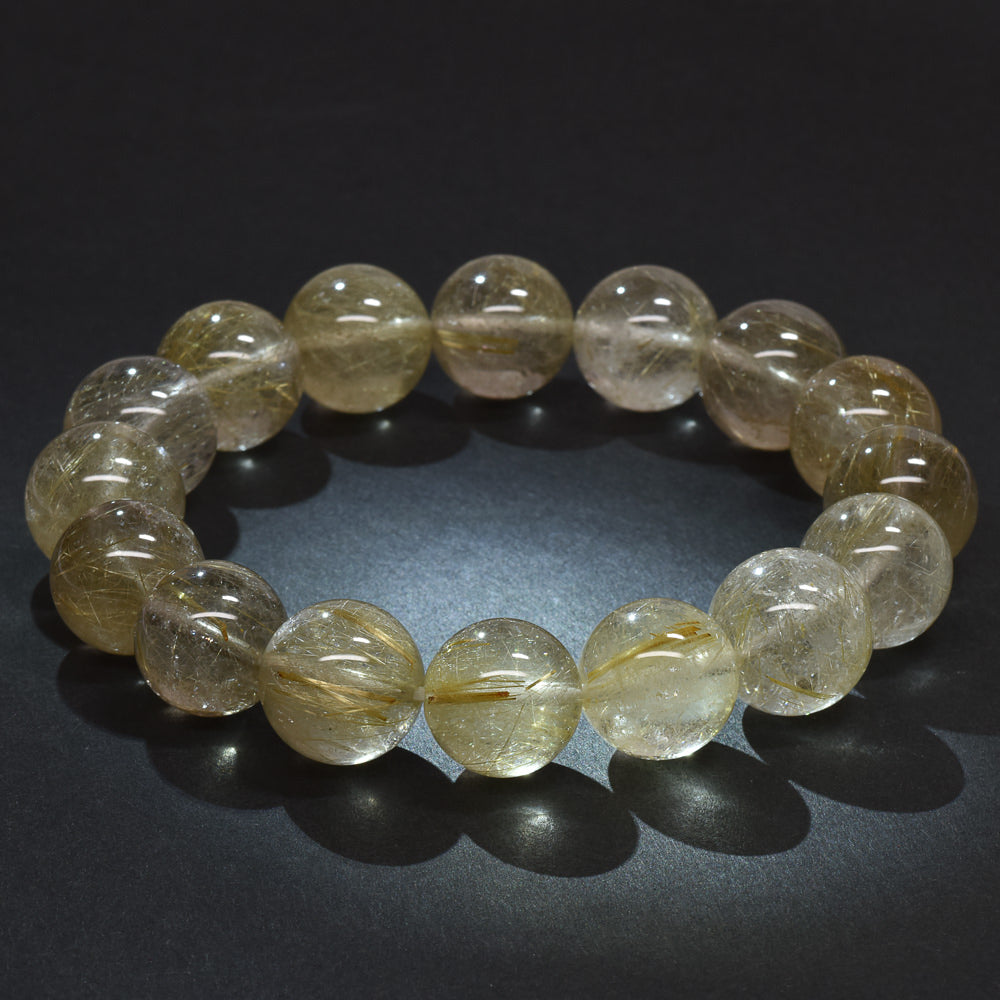 ゴールドルチルクォーツ ブレスレット 13.5mm #RK022