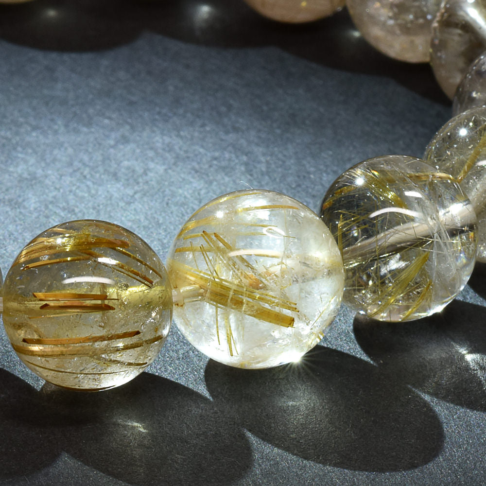 ゴールドルチルクォーツ ブレスレット 13mm #RK023